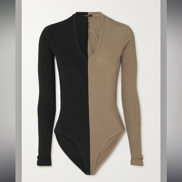 GOLDSIGN Ribbed Two-Tone Bodysuit - Picture 3 of 12